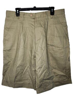 NEW Synergy 100% Linen Tan Shorts Size 36